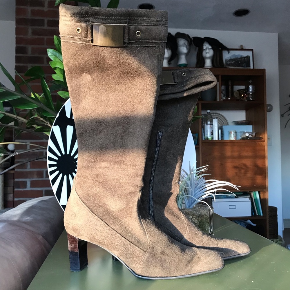 FRANCO SARTO Vegan suede boots Olive Green 6.5M